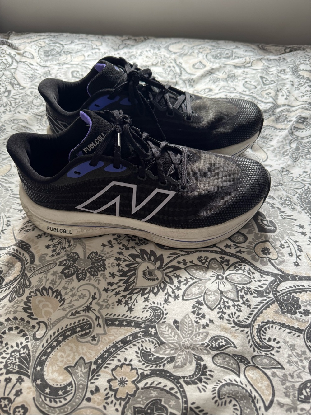 New Balance Black Running Shoes with Purple Accents